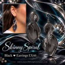 Load image into Gallery viewer, Paparazzi ♥ Skinny Spiral - Black ♥ Earrings EX46