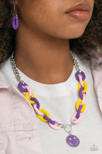 Load image into Gallery viewer, Paparazzi ♥ Speed SMILE Necklace &amp;  Go the Extra SMILE - Purple Set ♥ S107