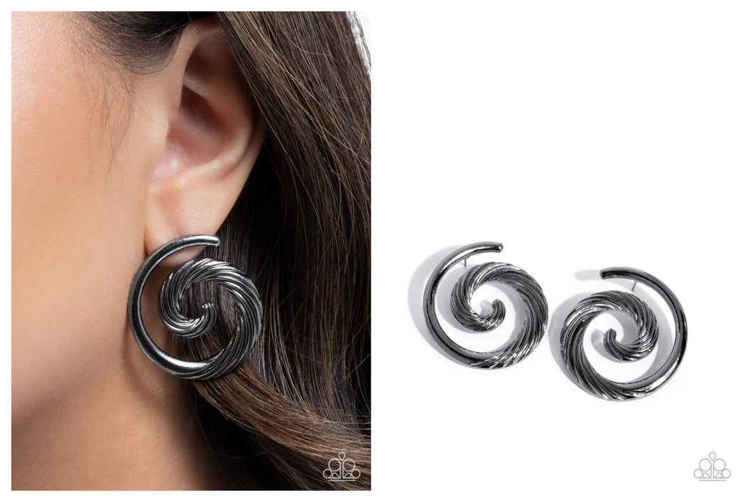 Paparazzi ♥ Spiral Silhouette - Black ♥ Post E1948