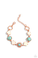 Load image into Gallery viewer, Paparazzi ♥ Sunburst Splendor Bracelet &amp; Sunburst Style Necklace ♥ Copper Set S100