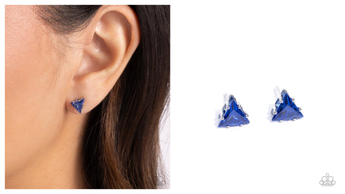 Paparazzi ♥ Triangular Twinkle - Blue ♥ Post Stud E1916