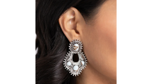 Load image into Gallery viewer, Paparazzi ♥ Handcrafted Horseshoe - White ♥ Post Earrings EX98