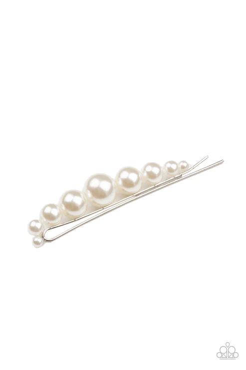 Paparazzi ♥ Elegantly Efficient - White ♥ Hair Clip (C12)