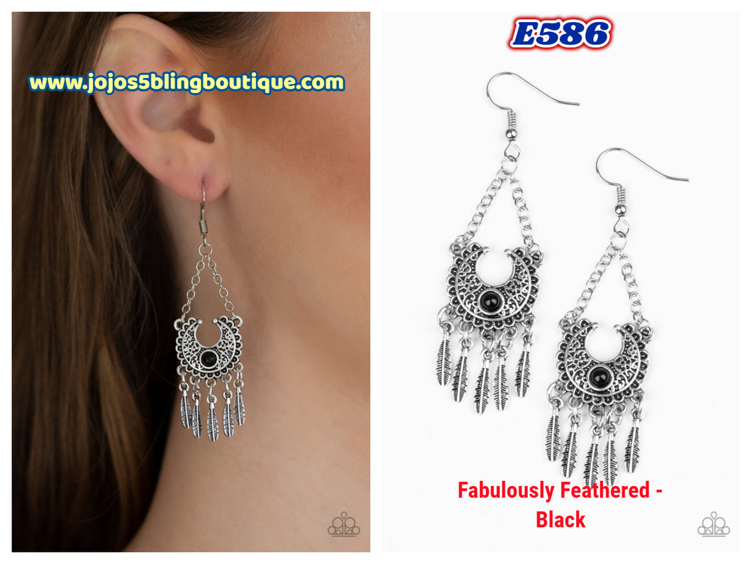 Fabulously Feathered - Black E586