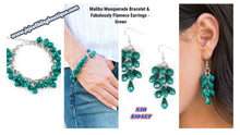 Load image into Gallery viewer, Malibu Masquerade Bracelet &amp; Fabulously Flamenco Earrings - Green S50